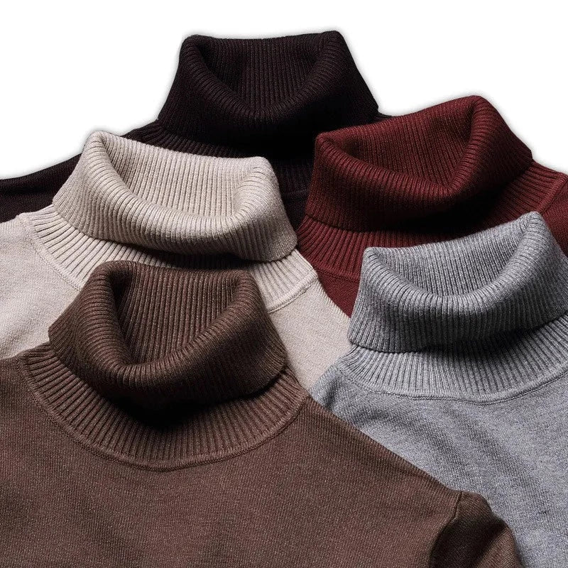 Pull Col Roulé Homme en 100% Laine - Confortable et Intemporel