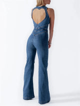 Jeans-Overall mit Herzförmigem Rückenausschnitt für Damen
