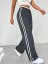 Damen Jogginghose – Weite Hose mit doppelten Seitenstreifen