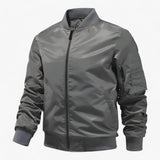 Herren Bomberjacke – Elegante glänzende Jacke mit Reißverschluss und Taschen