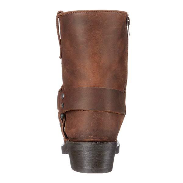 Bottes Western en Cuir avec Fermeture Éclair et Semelle Confort
