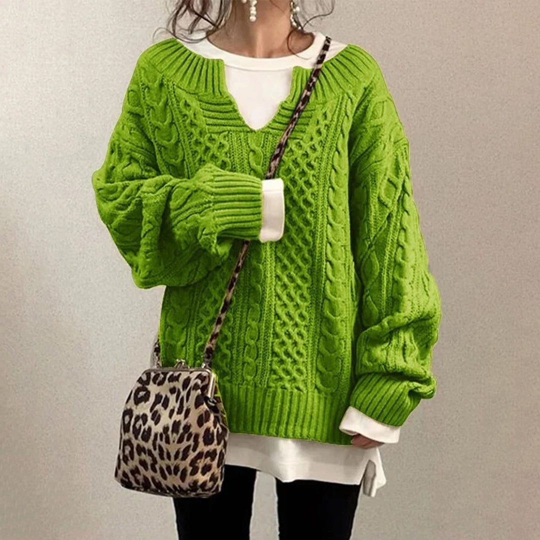 Pull Tricoté Oversize à Col Rond
