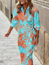 Sommerkleid mit Wickeldesign und elegantem Kragen