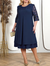 Robe de Banquet Élégante en Crochet pour Femmes Rondes