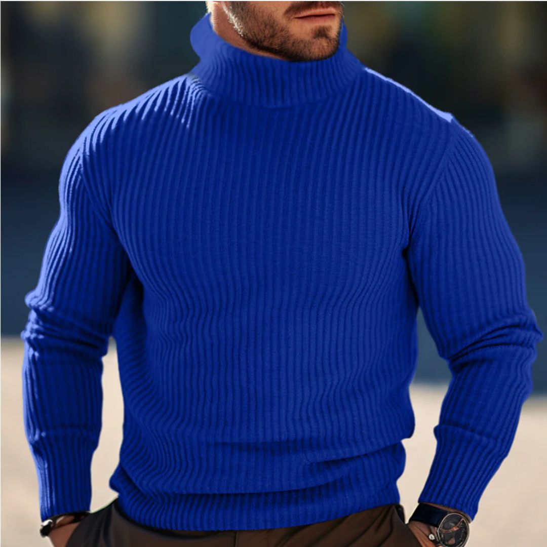 Golf męski z półgolfem | Krój dopasowany | Dzianinowy | Ponadczasowy design