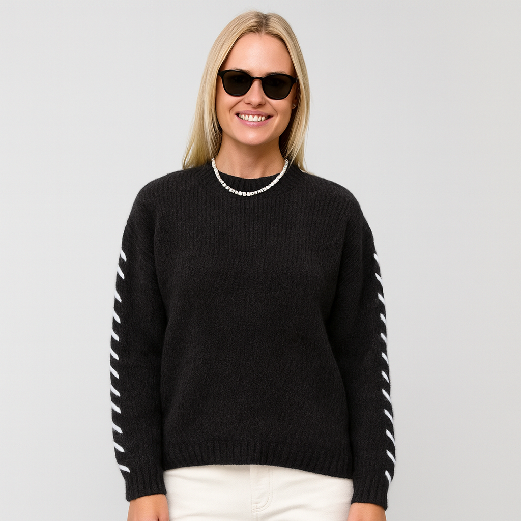 Pull Femme Tricoté – Doux, Chaud & Design Élégant avec Détails