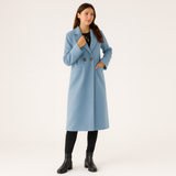 Damen langer Mantel mit Reverskragen – Elegant, Klassisch & Stylisch