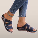 Bequeme orthopädische Sandalen mit Keilabsatz und Belüftung