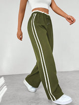 Damen Jogginghose – Weite Hose mit doppelten Seitenstreifen