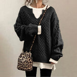 Pull Tricoté Oversize à Col Rond