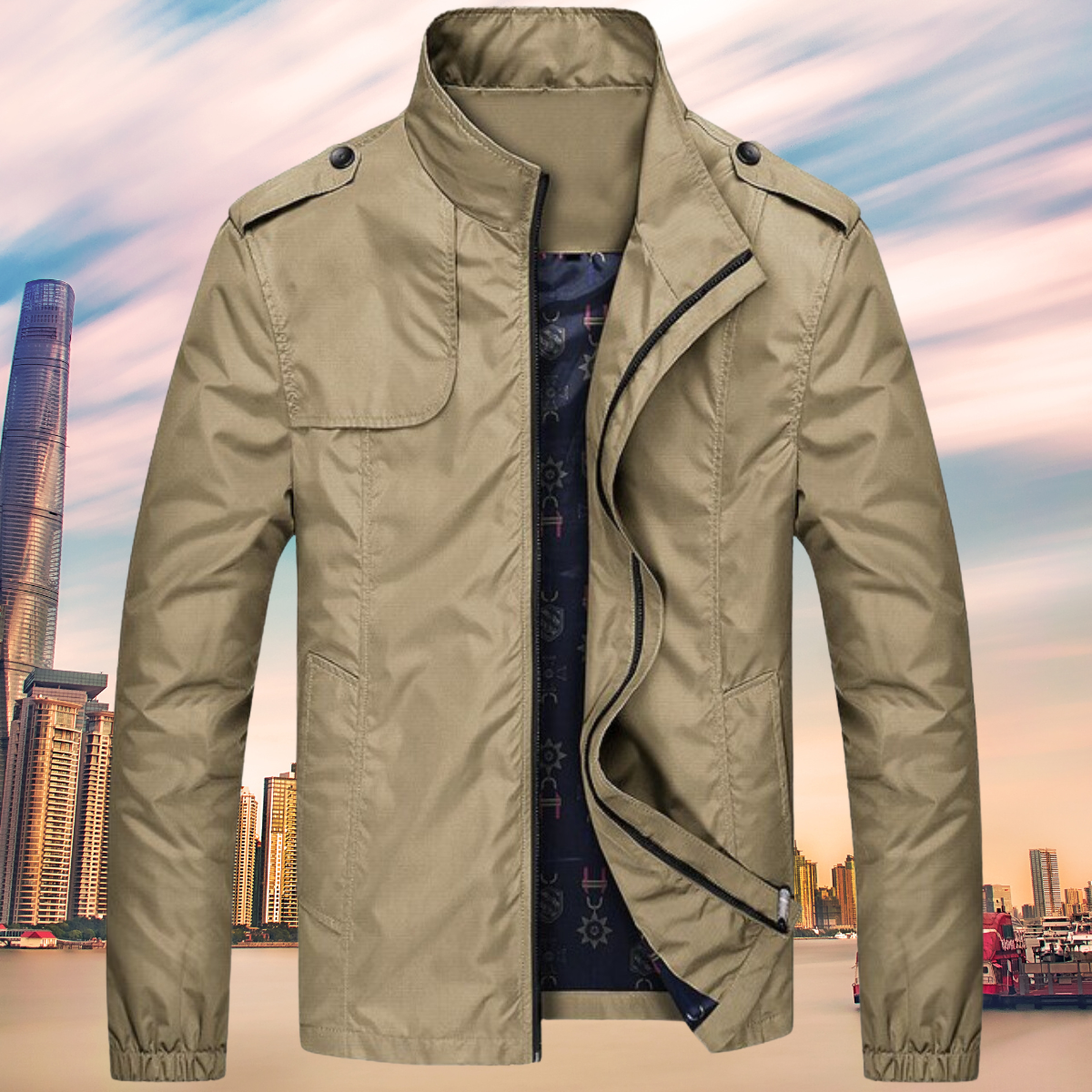 Herrenjacke mit Kragen – Leichte Übergangsjacke Herbstedition