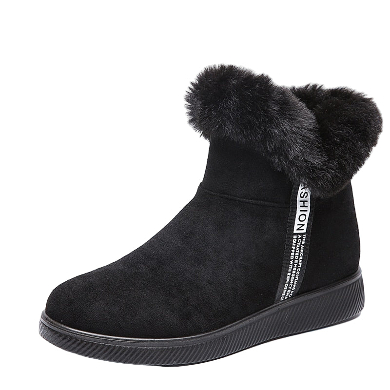 Warm Winter Boots for Women – Fur-Lined Ankle Boots with Non-Slip Sole