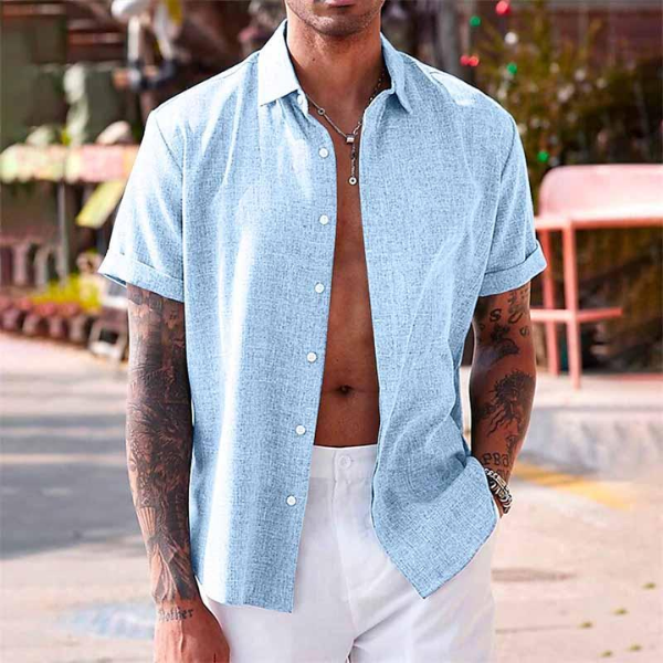 Chemise Décontractée à Boutons pour Hommes