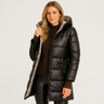 Damen langer Wintermantel mit Kapuze – warm & elegant