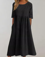 Leichtes Sommerkleid mit Taschen und raffinierter Taille
