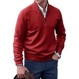 Luxury men's pullover with quarter zip and stand-up collar – elegant and comfortable