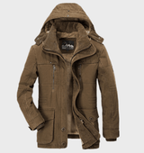 Men's Winter Coat – Warm Padded Outer Jacket with Removable Hood