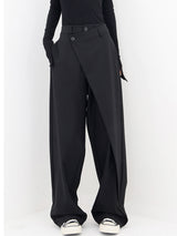 Damenhose Baggy Asymmetrisch mit Doppelknopfleiste