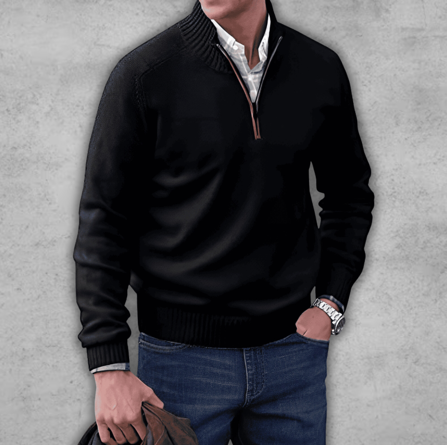 Herrenpullover mit halbem Reißverschluss – Klassischer Pullover für alle Gelegenheiten