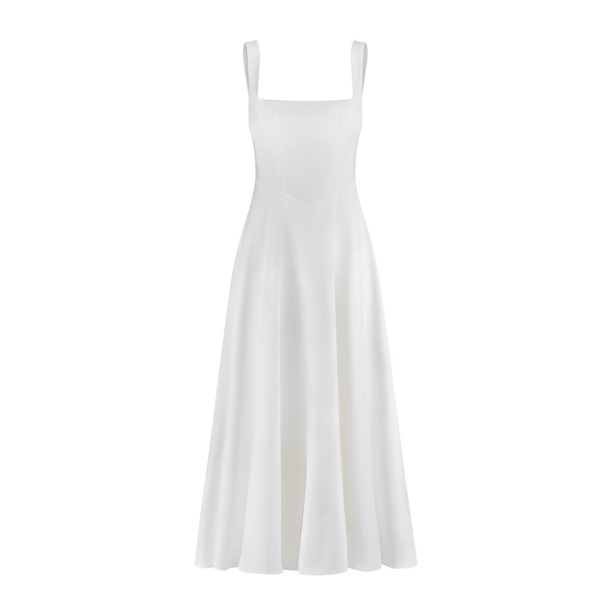Robe Midi à Encolure Carrée - Style Élégant et Durable