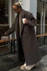 Oversize Damenmantel – Leicht Doppelreihig Frühling & Herbst