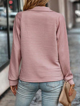 Pull Femme à Col Zippé et Texture Côtelée