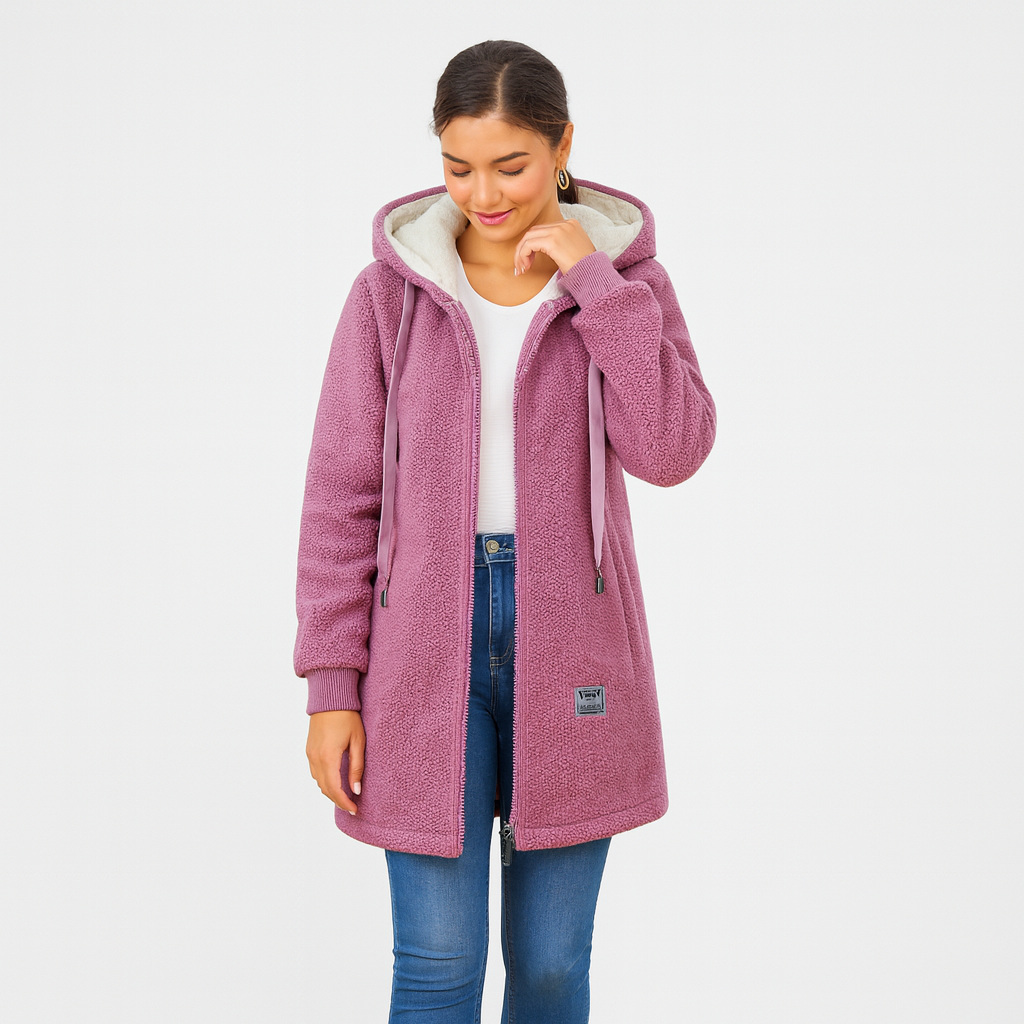Teddyjacke Damen mit Kapuze – Weich, Warm & Bequemes Design