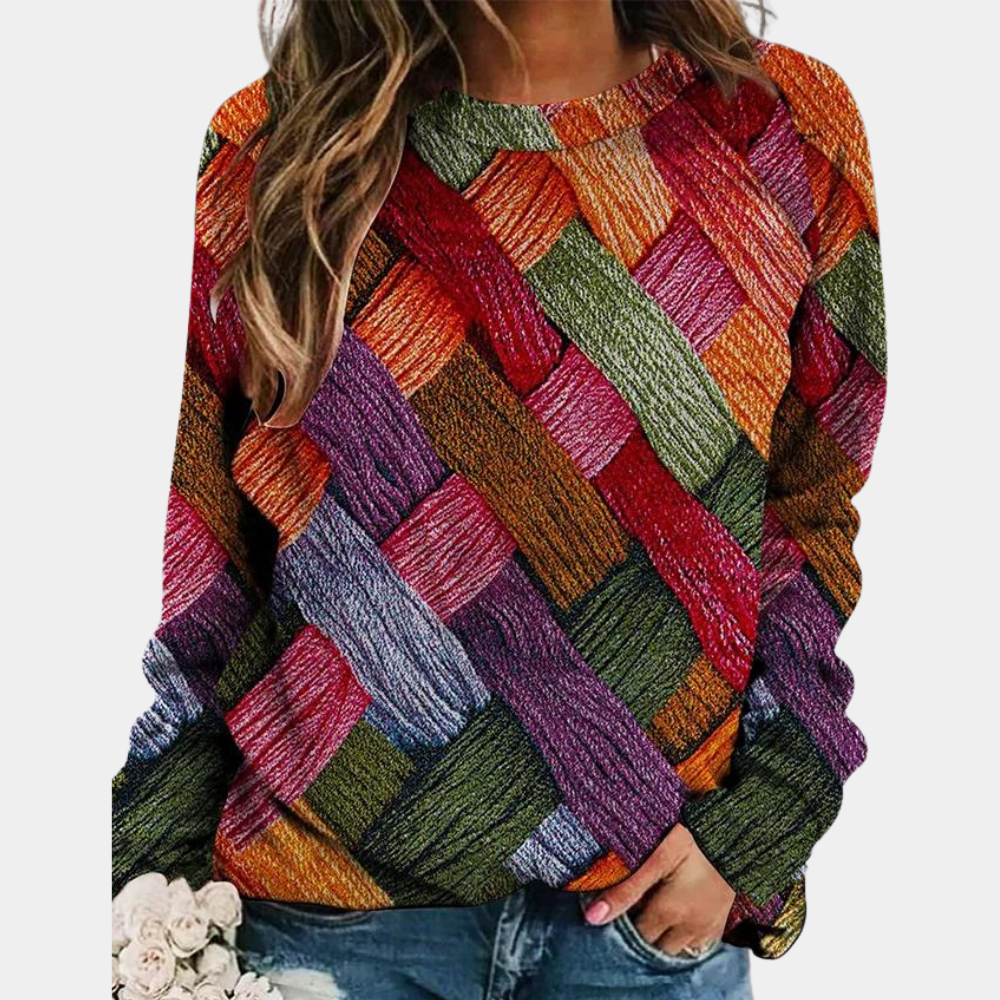 Pull femme coloré à motif - Élégant et confortable