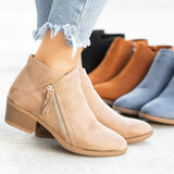 Women's ankle boots – Elegant boots with zipper and small heel