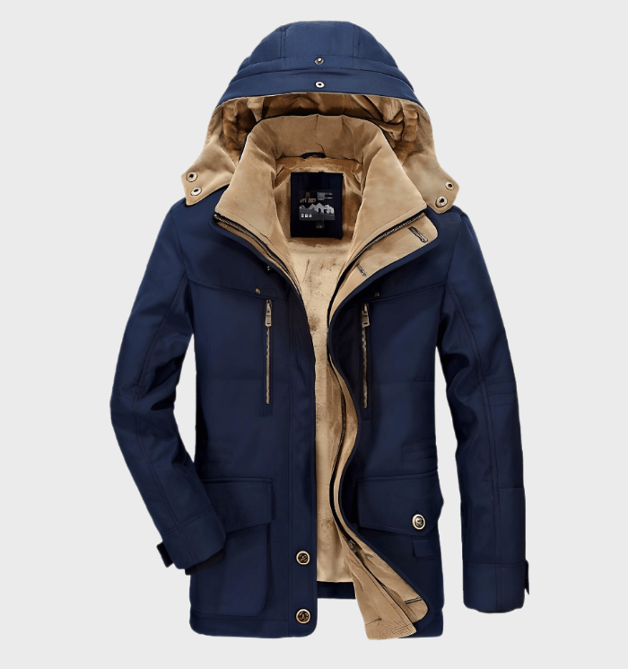 Gepolsterter Herren-Winterparka mit Kapuze – Warm & Winddicht