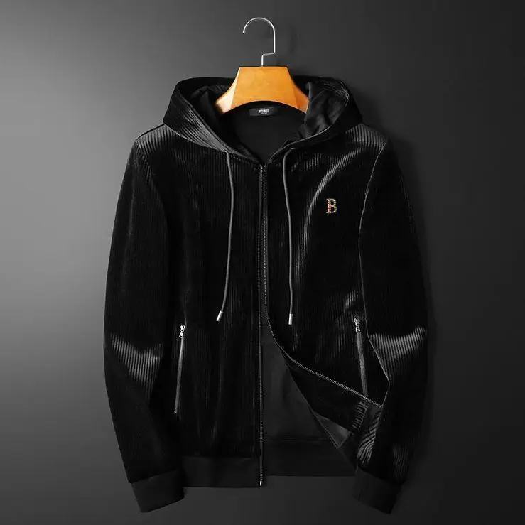 Ensemble en Velours pour Homme - Veste à Capuche de Luxe et Pantalon-mezam.fr