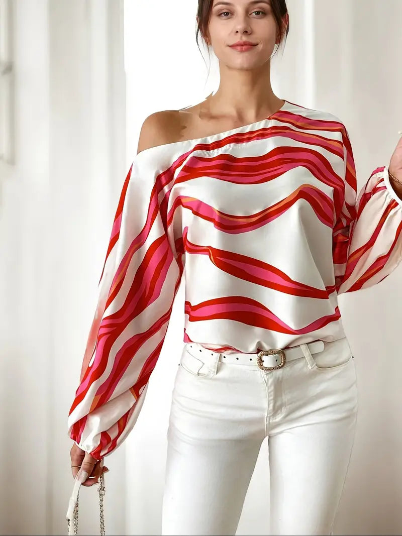 Asymmetrische Bluse mit Einer Schulter – Luxus- & Trenddesign