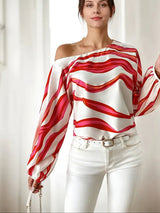 Asymmetrische Bluse mit Einer Schulter – Luxus- & Trenddesign