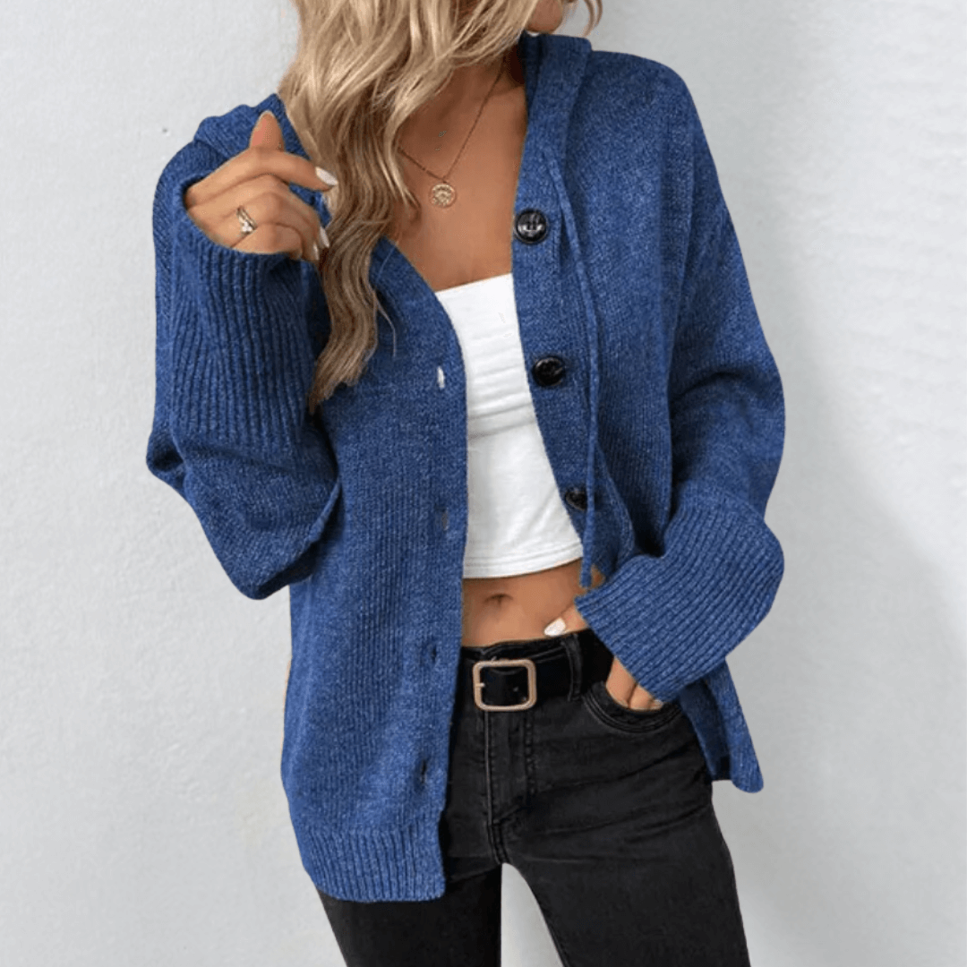 Warme Strickweste für Damen mit Knöpfen