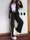 Elegantes Damen-Trainingsanzug-Set mit Blazer und Streifenmuster