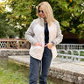 Steppjacke mit Strickärmeln und hohem Kragen