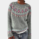 Pull Femme en Laine Chaude avec Imprimé Élégant