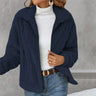 Teddyjacke Damen – Weicher Fleece-Mantel mit Reißverschluss und Kragen