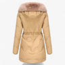 Damen Wintermantel – Elegante und warme Jacke mit Pelzkragen und Kapuze
