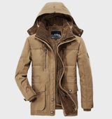 Men's Winter Coat – Warm Padded Outer Jacket with Removable Hood