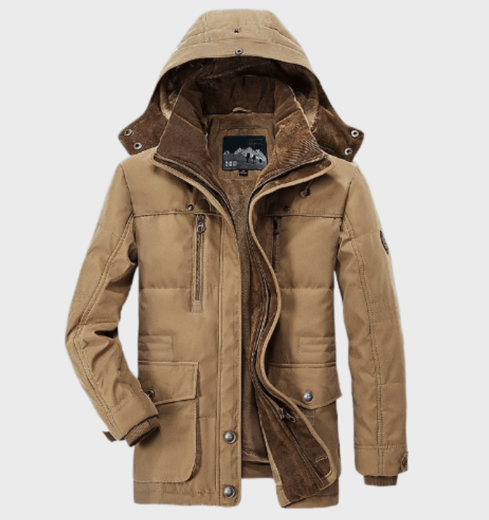 Gepolsterter Herren-Winterparka mit Kapuze – Warm & Winddicht