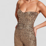 Glamour-Glitzer-Overall mit Herzausschnitt
