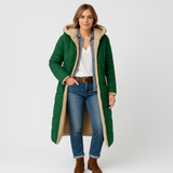 Manteau d’Hiver Long Femme avec Capuche – Chaud, Doux et Élégant