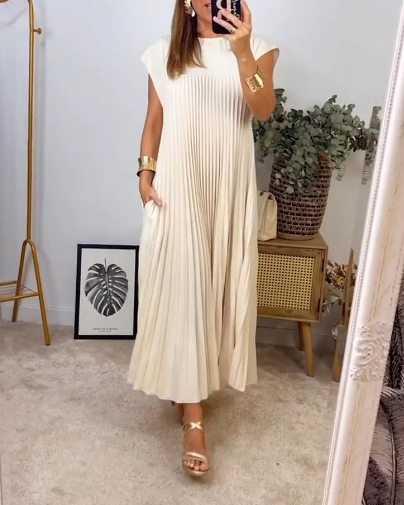 Plissiertes ärmelloses Kleid - Elegantes und bequemes Design