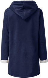 Damen-Wintermantel – Warme Sherpa-Jacke mit Kapuze und Knebelverschluss