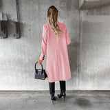 Manteau d'automne élégant pour femmes à double boutonnage en mélange de laine