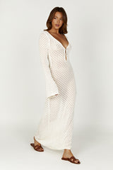 Robe d'Été Blanche Élégante à Manches Amples